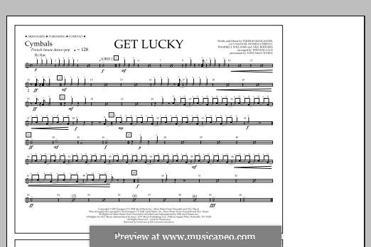 Get Lucky (arr. Tom Wallace): peça de pratos by Nile Rodgers, Pharrell Williams, Thomas Bangalter, Guy-Manuel de Homem-Christo