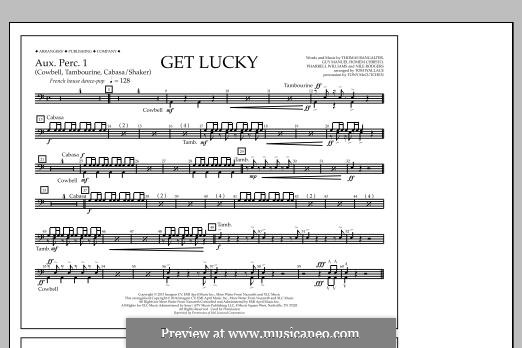 Get Lucky (arr. Tom Wallace): Aux. Perc. 1 part by Nile Rodgers, Pharrell Williams, Thomas Bangalter, Guy-Manuel de Homem-Christo