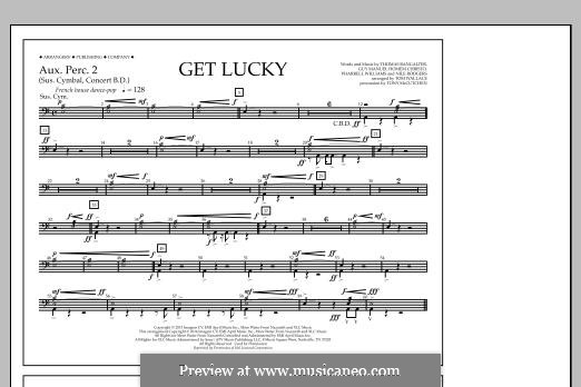Get Lucky (arr. Tom Wallace): Aux. Perc. 2 part by Nile Rodgers, Pharrell Williams, Thomas Bangalter, Guy-Manuel de Homem-Christo