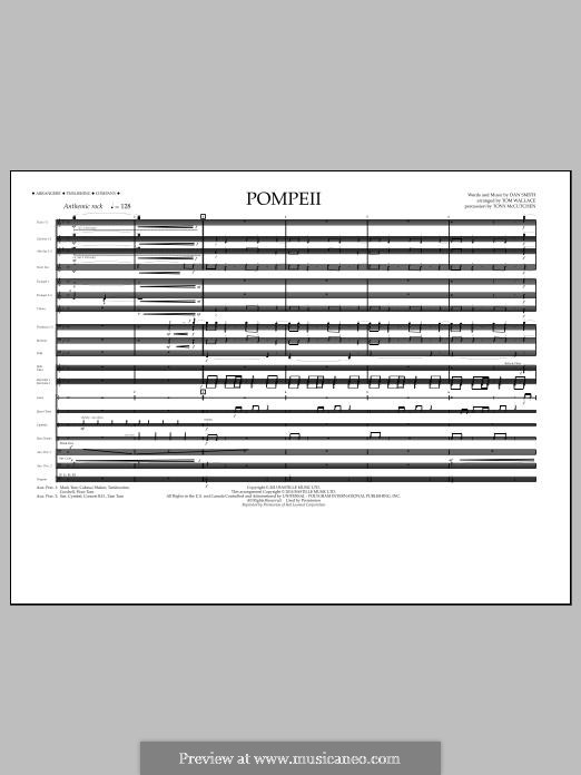 Pompeii (arr. Tom Wallace): partitura completa by Daniel Campbell Smith