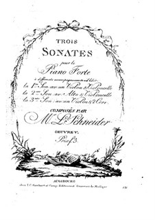 Three Sonatas for Piano with Accompaniment of Different Instruments, Op.5: partes by Lorenz Schneider