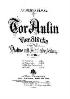 Four Pieces for Violin and Piano, Op.16: No.3 Märchen (Tale) by Tor Aulin