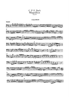 Magnificat in D Major for Soloists, Choir and Orchestra, H 772 Wq 215: parte violoncelo e contrabaixo by Carl Philipp Emanuel Bach