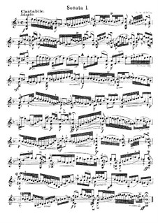Sonata for Violin No.1 in G Minor, BWV 1001: For a single performer by Johann Sebastian Bach