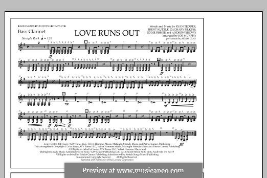 Love Runs Out (One Republic): Parte de clarinete baixo by Andrew Brown, Brent Kutzle, Eddie Fisher, Ryan B Tedder, Zachary Filkins