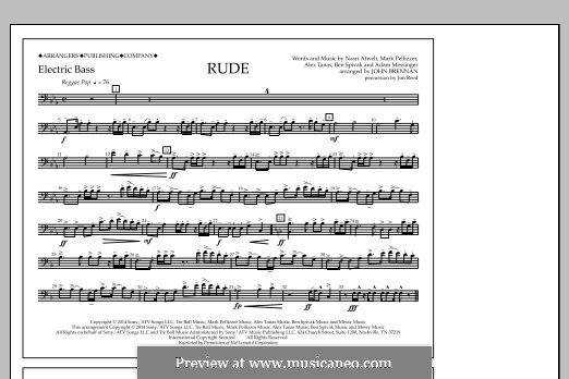 Marching Band version: Electric Bass part by Adam Messinger, Nasri Atweh, Mark Pellizzer, Alex Tanas, Ben Spivak