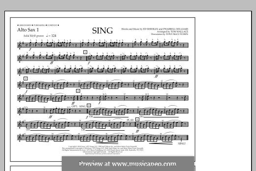 Sing (arr. Tom Wallace): Alto Sax 1 part by Ed Sheeran, Pharrell Williams