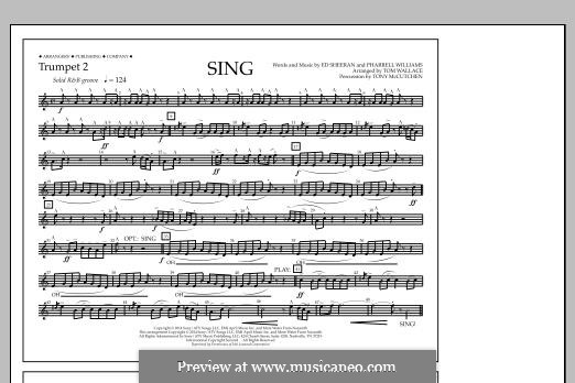 Sing (arr. Tom Wallace): Trumpet 2 part by Ed Sheeran, Pharrell Williams