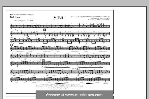 Sing (arr. Tom Wallace): Bb Horn part by Ed Sheeran, Pharrell Williams