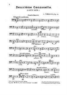 Canzonetta No.2, Op.28: Parte contrabaixo by Alfredo D'Ambrosio