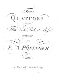 Three Quartets for Flute and Strings, Op.17: parte flauta by Franz Alexander Pössinger