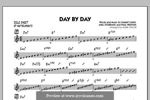 Day By Day (Frank Sinatra): Bb Solo Sheet part by Axel Stordahl, Paul Weston