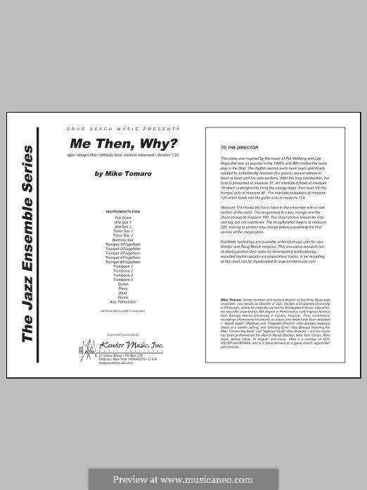 Me Then, Why?: partitura completa by Mike Tomaro