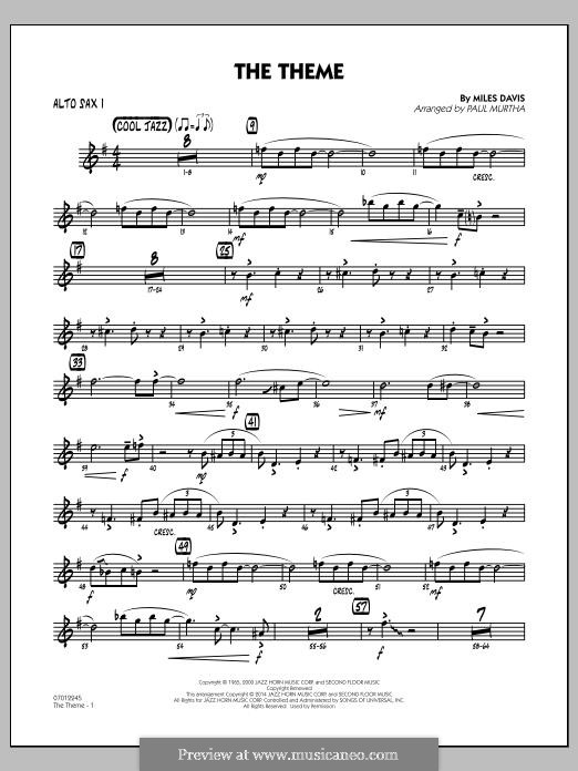 The Theme: Alto Sax 1 part by Miles Davis