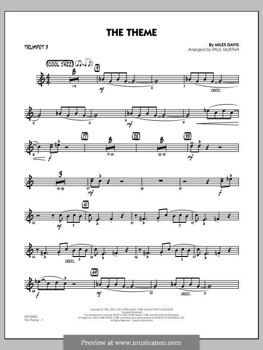 The Theme: Trumpet 3 part by Miles Davis