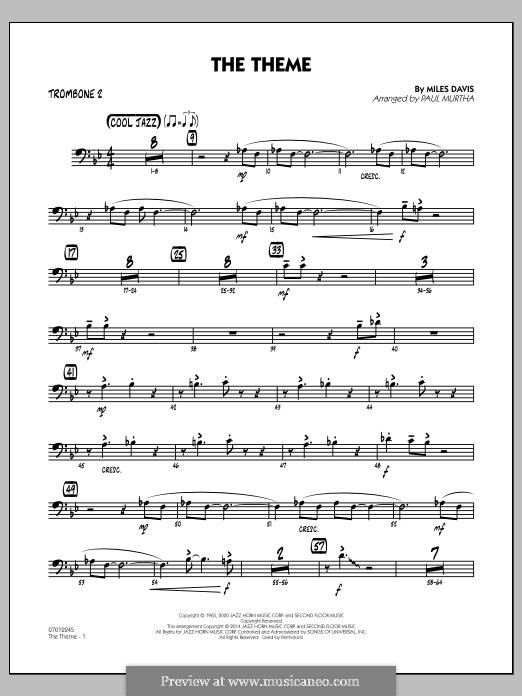The Theme: Trombone 2 part by Miles Davis