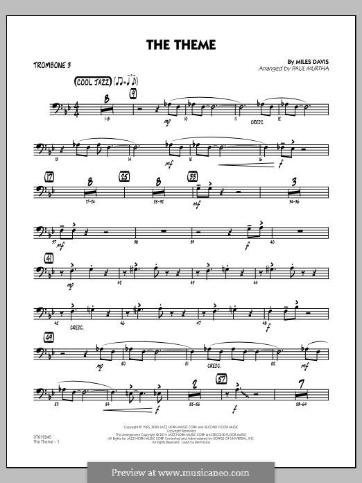 The Theme: Trombone 3 part by Miles Davis
