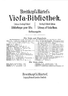 Sonata for Violin and Harpsichord No.3 in E Major, BWV 1016: Arrangement for violin (or viola) and piano – viola part by Johann Sebastian Bach