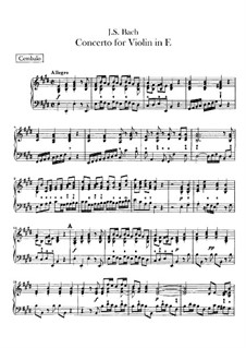 Concerto for Violin, Strings and Basso Continuo No.2 in E Major, BWV 1042: parte cravo by Johann Sebastian Bach