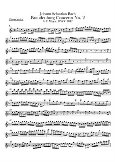 Brandenburg Concerto No.2 in F Major, BWV 1047: parte flauta by Johann Sebastian Bach