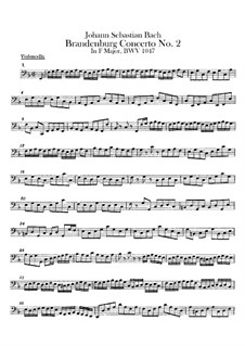 Brandenburg Concerto No.2 in F Major, BWV 1047: parte violoncelo by Johann Sebastian Bach
