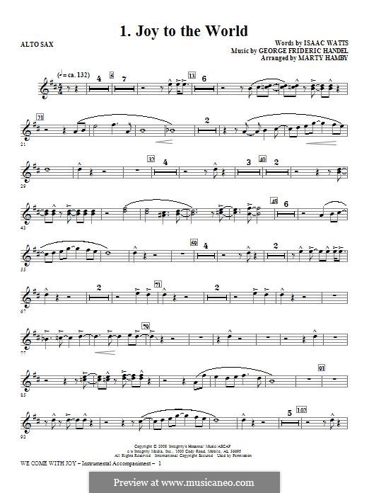 We Come with Joy Orchestration: Alto Sax part by Georg Friedrich Händel