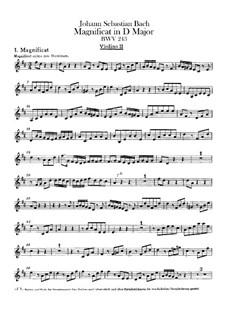 Magnificat in D Major, BWV 243: violino parte II by Johann Sebastian Bach