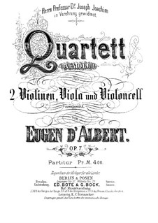 String Quartet No.1 in A Minor, Op.7: String Quartet No.1 in A Minor by Eugen d'Albert