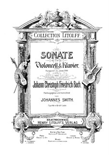 Sonata in D Major, BR BInc3: parte violoncelo by Johann Christoph Friedrich Bach