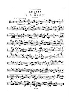 Sonata for Violin and Basso Continuo in E Minor, BWV 1023: Adagio. Arrangement for cello and piano – solo part by Johann Sebastian Bach