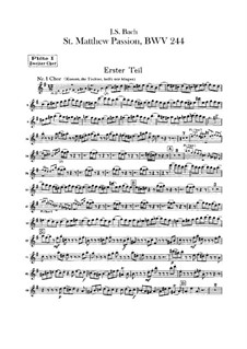 Complete Oratorio: Orchestra II, Flutes Parts by Johann Sebastian Bach