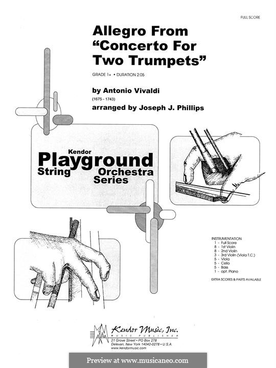 Concerto for Two Trumpets and Strings in C Major, RV 537: partitura completa by Antonio Vivaldi
