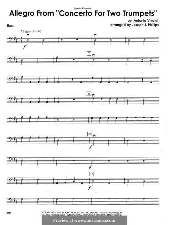 Concerto for Two Trumpets and Strings in C Major, RV 537: parte baixo by Antonio Vivaldi