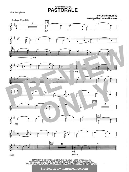 Pastorale: Alto Sax part by Charles Burney