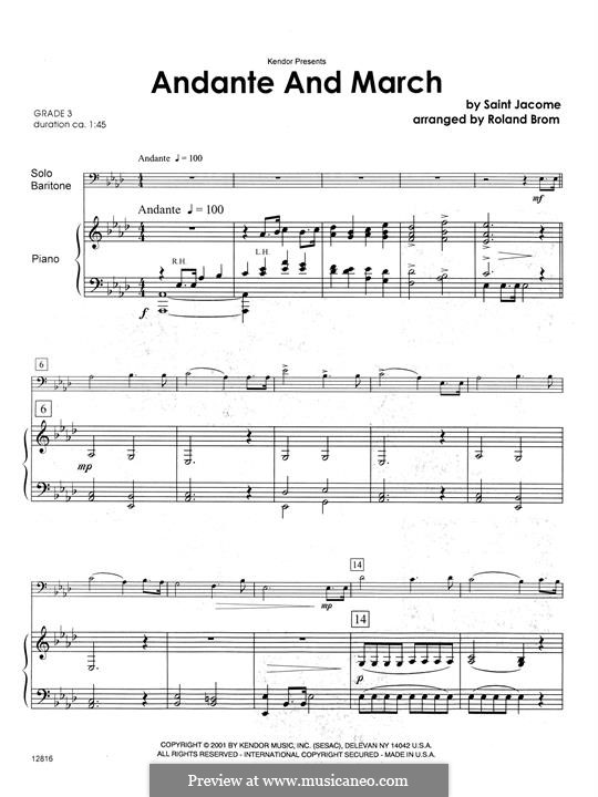Andante and March: parte piano by Saint Jacome