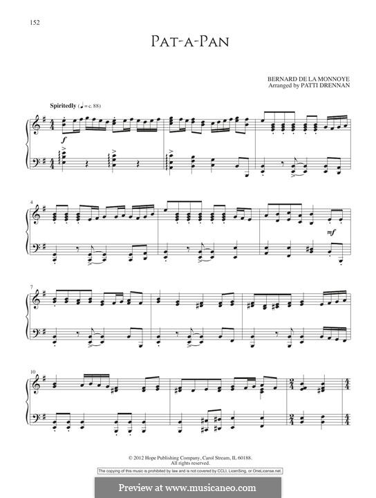 Pat-a-Pan (Willie, Take Your Little Drum): Para Piano by Bernard de la Monnoye