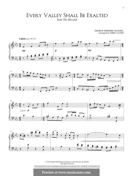 No.3 Every Valley Shall Be Exalted: Para Piano by Georg Friedrich Händel