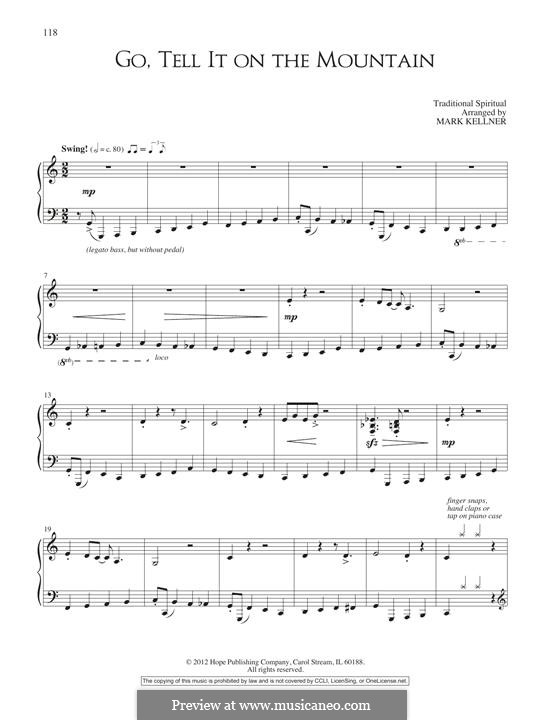 Go, Tell it on the Mountain (Printable Scores): Para Piano by folklore