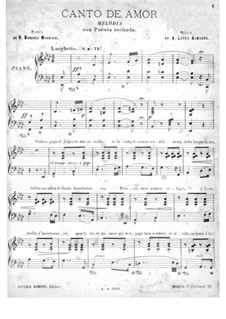 Canto de amor: Para vocais e piano by Antonio López Almagro