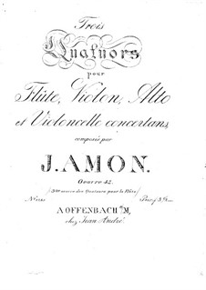 Three Quartets for Flute and Strings, Op.42: parte violoncelo by Johann Andreas Amon