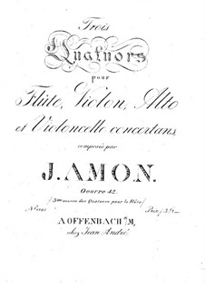 Three Quartets for Flute and Strings, Op.42: parte flauta by Johann Andreas Amon