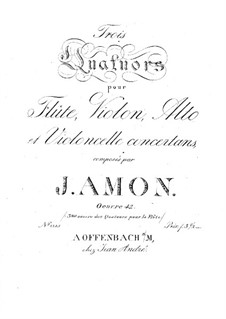 Three Quartets for Flute and Strings, Op.42: parte viola by Johann Andreas Amon