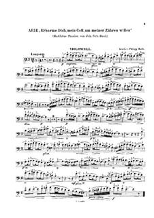 No.39 Air 'Erbarme Dich, mein Gott': para violoncelo e piano - parte violoncelo by Johann Sebastian Bach