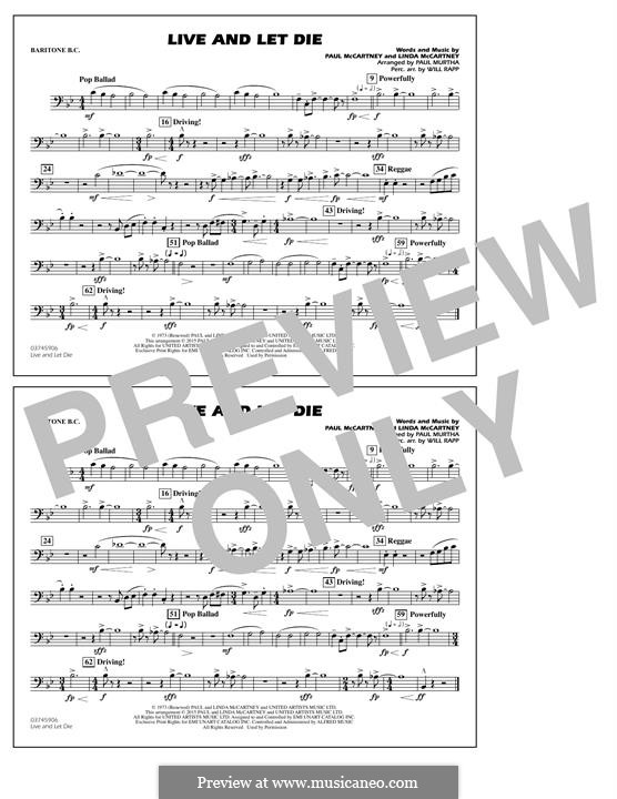 Live and Let Die (arr. Paul Murtha): Baritone B.C. part by Linda McCartney, Paul McCartney
