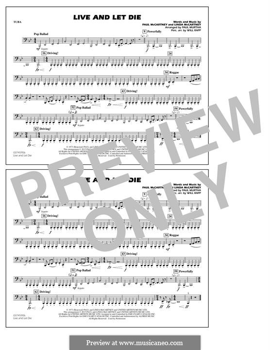 Live and Let Die (arr. Paul Murtha): Tuba, partes by Linda McCartney, Paul McCartney
