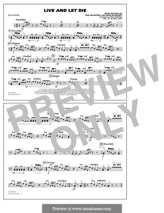 Live and Let Die (arr. Paul Murtha): Quad Toms part by Linda McCartney, Paul McCartney