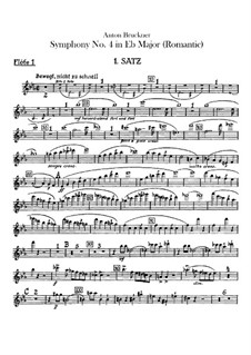 Symphony No.4 in E Flat Major 'Romantic', WAB 104: parte de flautas by Anton Bruckner