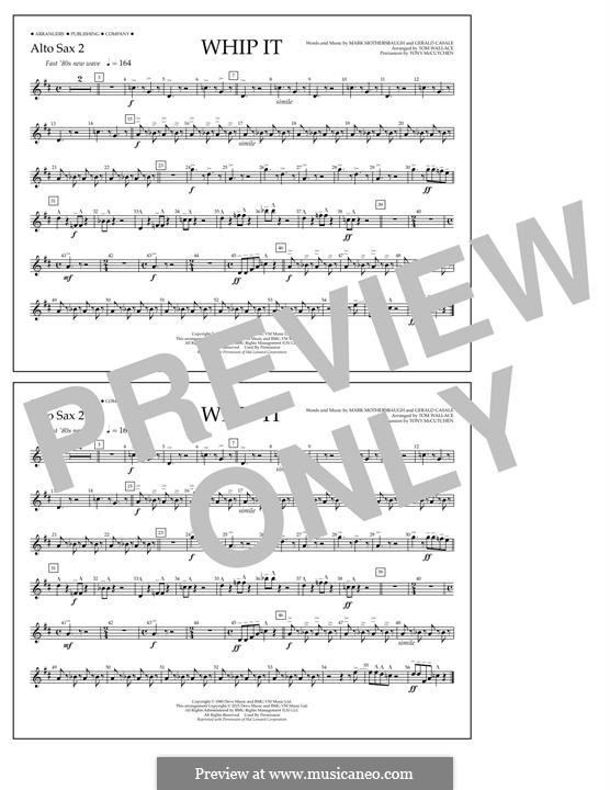 Whip It (Devo): Alto Sax 2 part by Gerald Casale, Mark Mothersbaugh