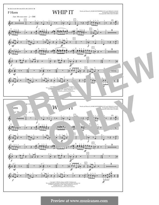 Whip It (Devo): F Horn part by Gerald Casale, Mark Mothersbaugh