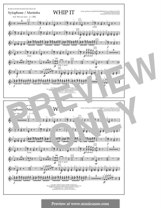 Whip It (Devo): Xylophone/Marimba part by Gerald Casale, Mark Mothersbaugh
